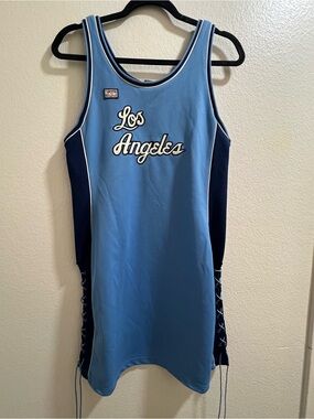 NWT LAKERS Light Blue and Navy Lace-Up Trim dress or top
